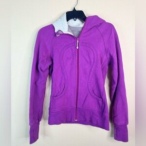 LULULEMON magenta pink/purple cotton fleece Scuba Hoodie jacket size 6